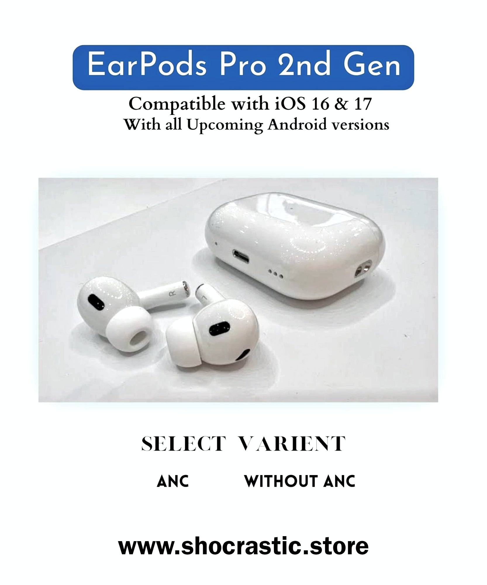 Shocrastic Airpods pro Gen 2 OG Clone with apple logo and MRP USA made